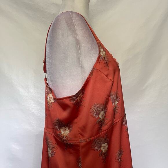 LAURIE FELT Boho Cottage Core Slip Dress Sz 14 Floral Lace Hem Romantic Satin - Picture 12 of 16